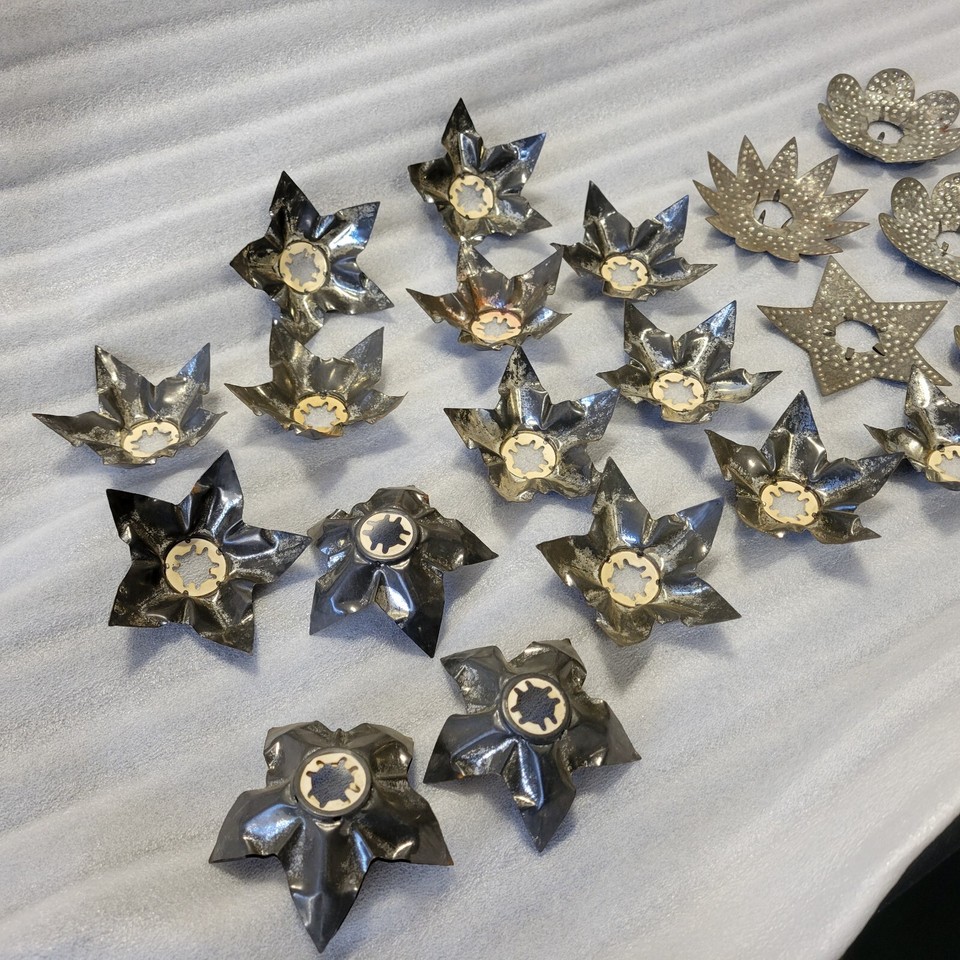 21 Vintage Christmas Tree Bubble Lights Bulb Reflectors Punched Tin