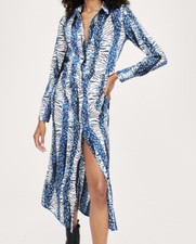 nastygal animal midaxi shirt dress UK12 US8 New
