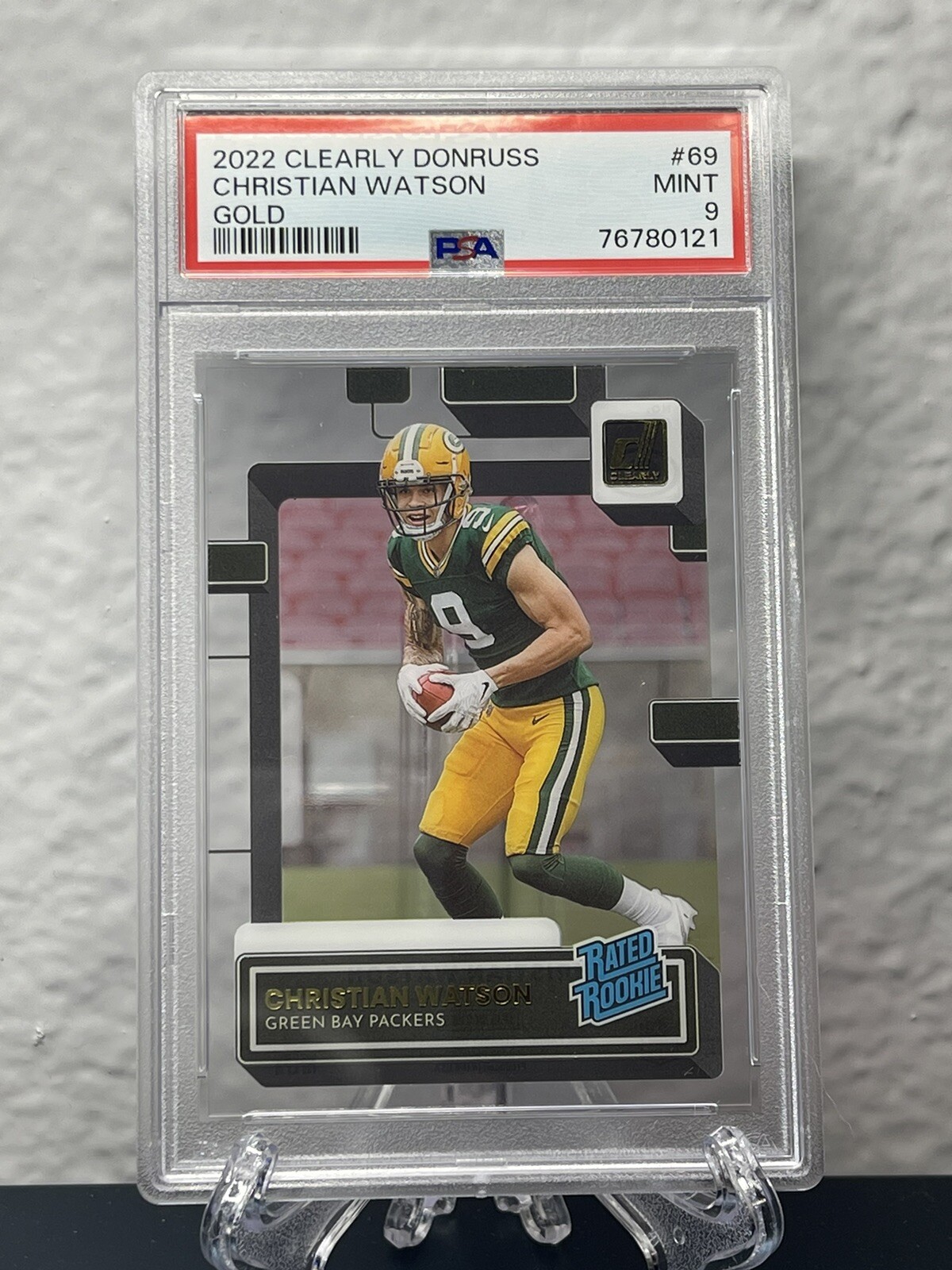 2022 Panini Clearly Donruss - Rated Rookie Christian Watson #69 Gold ...