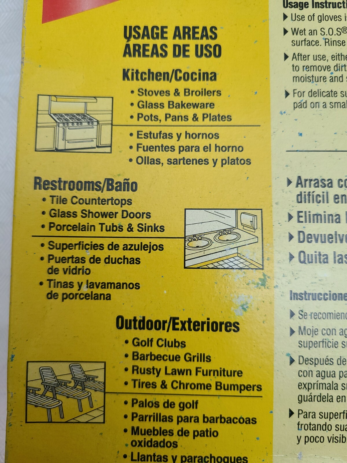 SOS CLOROX 15 PACK Reusable soap filled STEEL WOOL PADS, NEW eBay