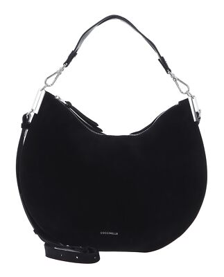 COCCINELLE Sunup Handbag Suede Leather Schultertasche Tasche Noir schwarz  Neu