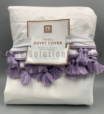 Pottery Barn Teen Girls Kids Tassel Duvet Cover Lavender Full Queen B5036