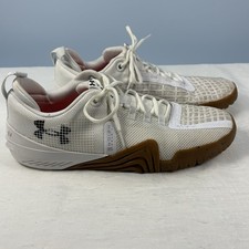 Under Armour TriBase Reign 6 Training Running Shoes Sneakers White/Gray Men s 14