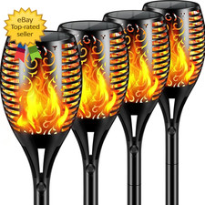 Solar Torch Lights Outdoor 99 Led Flickering Flame 43 Inch Waterproof 4 Pack Solar Torch Lights Outdoor 99 Led Flickering Flame 43 Inch Waterproof 4 Pack