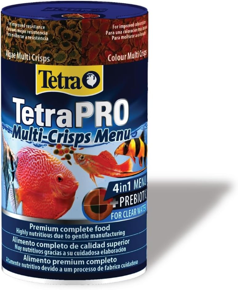 Tetra Pro Menu Aquarium Tropical Flake Fish Food 4 in 1 Growth Colour 250ml 64g