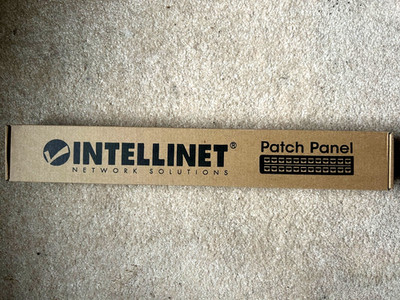 24 PORT CAT6 E ETHERNET NETWORK RACKMOUNT PATCH PANEL INTELLINET IPP-19C624-1U