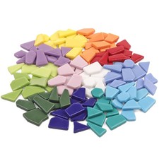 Glass Mosaic Tiles for Crafts Bulk,200g Broken Mosaic Glass Pieces for Garden