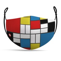 Stoffmaske Mondrian - 3-Lagige Mund-Nasen-Maske Mit Hochwertigem Aufdruck