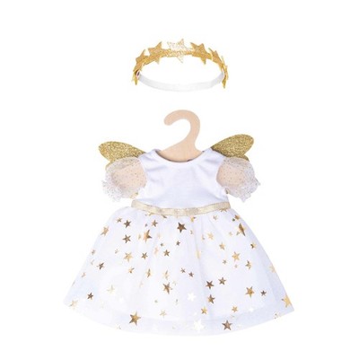Heless 2152 - Dress for Dolls in Guardian Angel Design with Golden Wings and Sta