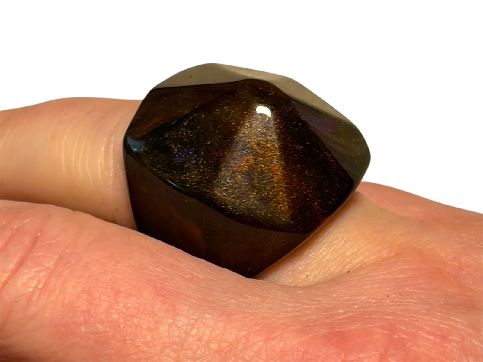 Vintage ROOT BEER BAKELITE Statement Ring, Size 7… - image 2