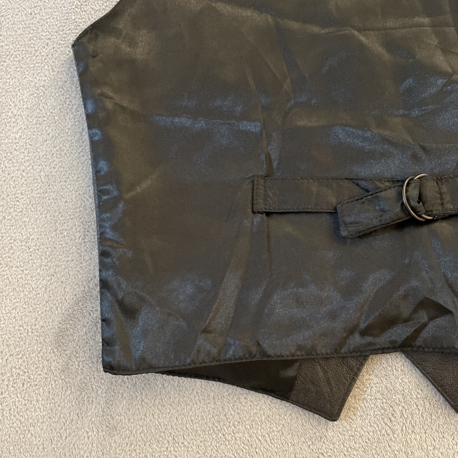 Don't Stop Classics Mens M 24x18 Black Leather Vest West Cowboy Biker Snap Rodeo