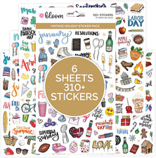 Vintage Holiday Planner Sticker Pack - 310 Removable Stickers