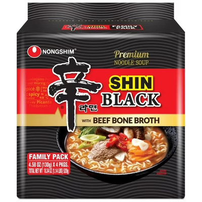 #ad Nongshim Spicy Pot au feu Flavor Shin Black Noodle Soup 4.58 Oz Pack Of 4 .. $7.92