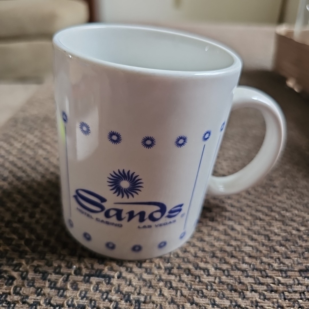 Sands Hotel and Casino Las Vegas Souvenir Coffee Mug 9 FL Oz Cup White &  Blue | eBay
