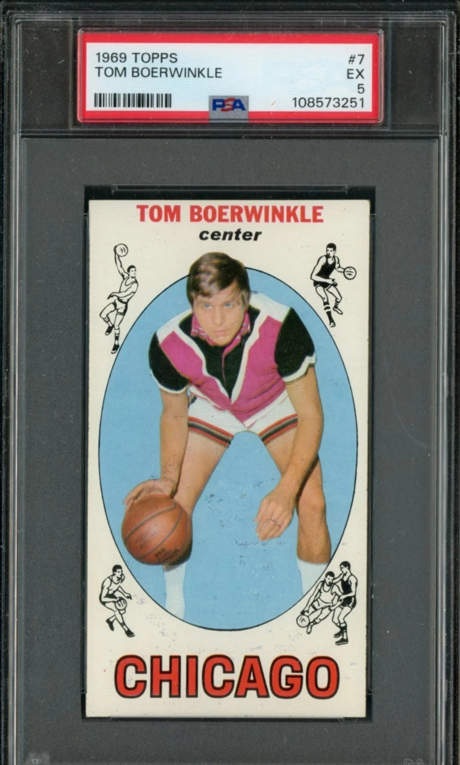 1969-70 Topps Basketball #7 Tom Boerwinkle Chicago RC Rookie PSA 5 EX
