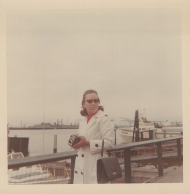 Woman Photographer with her camera in 1960s VINTAGE COLOR PHOTO ORIGINAL