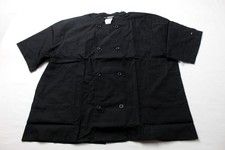 Chef Uniforms Men's Solid Double Breasted Button Chef Coat AP2 Black Size 2X NWT