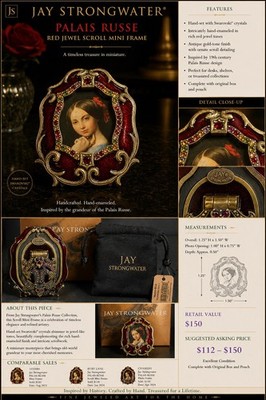 Jay Strongwater Palais Russe Frame Swarovski Crystals Ruby Red Jewels Retired