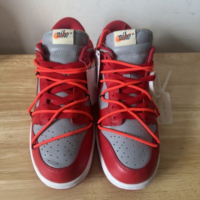 Size 7.5M/9W - Nike Dunk Low Off-White University Red CT0856-600 Pre-Owned