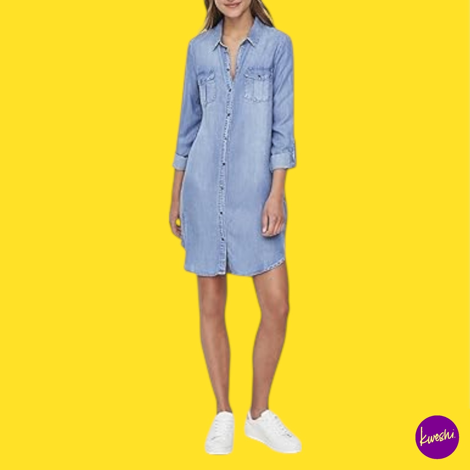 VERO MODA Women's Denim Dress, Vmsilla Long Sleeve Shirt, Light Blue, UK XL
