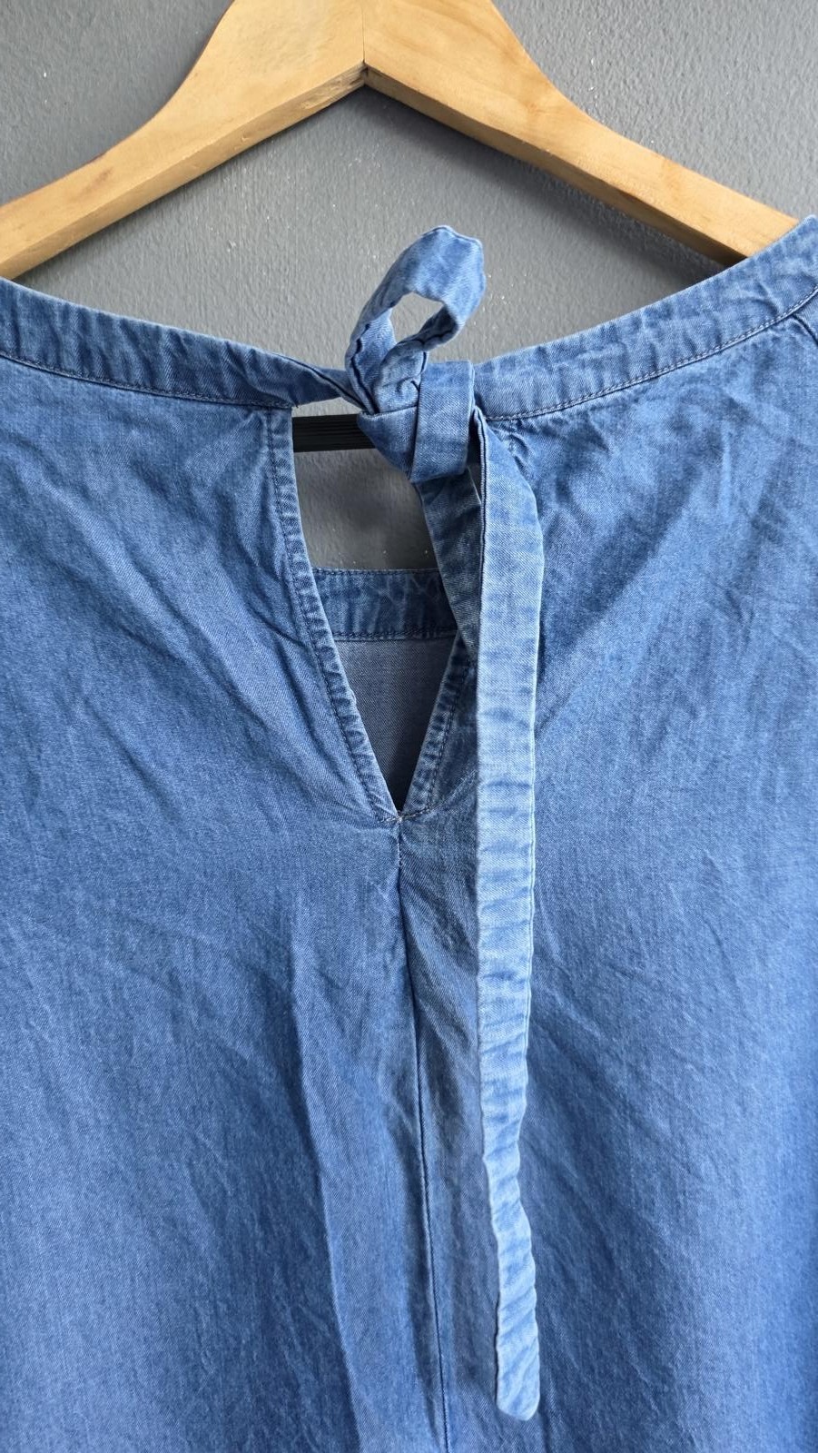 Principles Ben de Lisi Blue Denim Chambray Shift Dress 18 Flutter Sleeve image 7