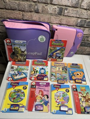 LeapFrog LeapPad, Pink & Purple Case, Stylus, 10 Books & 7 Games-NO WIFI NEEDED!