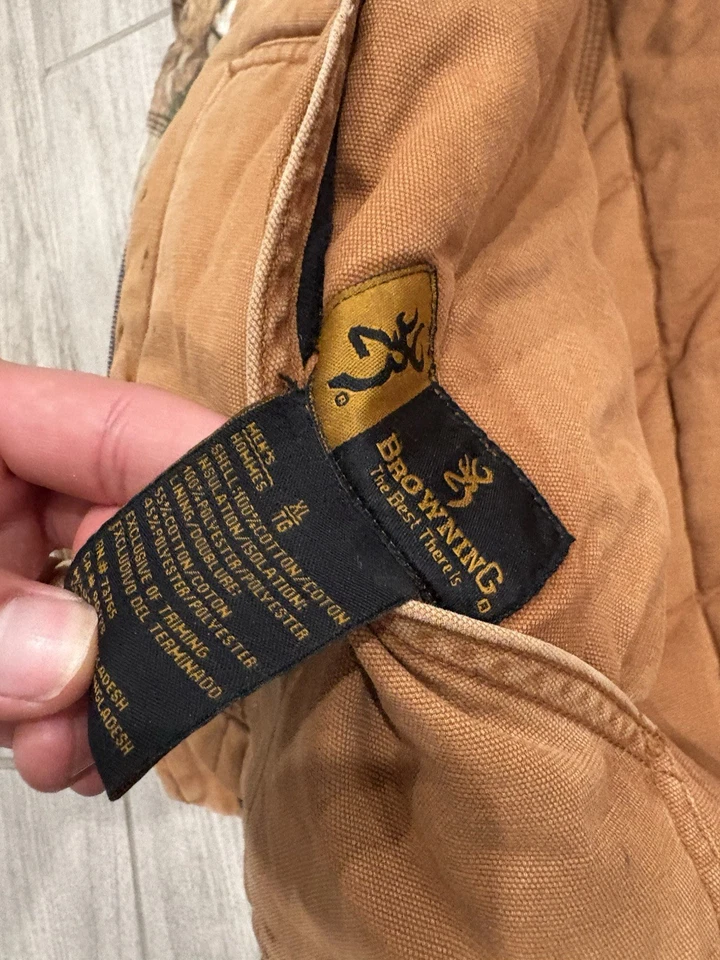 Chaqueta de Caza Browning Reversible Camuflada XL Marrón Borde Realtree Ropa de Trabajo con Capucha Foto 2 de 4