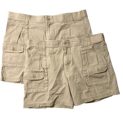 Bundle Lot Of 2 Cabela s Shorts Men 42 (6.5  Ins) Beige Khakis Utility Cargo
