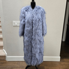Cappotto midi pelliccia sintetica blu Elisabetta Franchi taglia 40 4