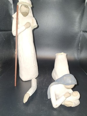 Willow Tree Broken Joseph & Mary Figurines. Susan Lordi Hot Glue Repair Failed.