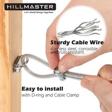 Durable Anti-Sag Gate Kits for Wooden Fence, Gate Support Cable Kit in Zinc, ...