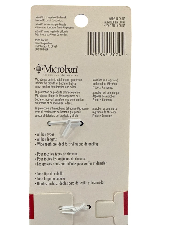 CONAIR Style & Detangle Hair Comb with Microban Protection Durable Wide Teeth - Image 2 of 2