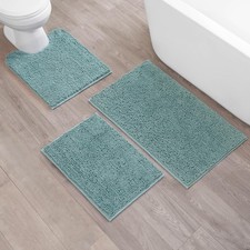 Creative Home Ideas Resort Collection Plush Chenille Bathroom Rugs 3 Piece Set
