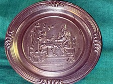 Vintage - Dekorativer Wandteller - Reines Zinn - trägt Punze - Ritter bei der We