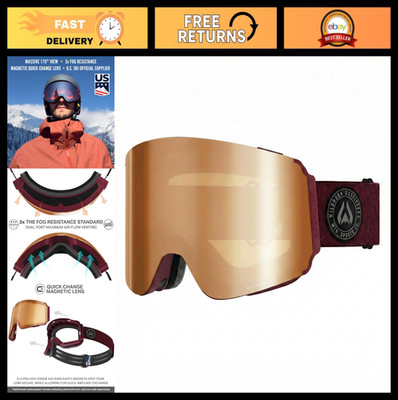 Ultra Wide FOV 185° Ski Goggles for Men & Women, Anti-Fog, Scratch-Resistant, UV