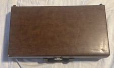 Service MFG Co USA 24 Slot Cassette Case Holder Dark Brown Briefcase Very Good