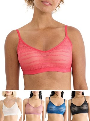 Sloggi FREE Evolve Lace Push Up Bralette Non Wired Hook & Eye Bra Lace Lingerie