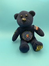Rare Purr-Fection by MJC FBI Blue Department Of Justice Seal Bean Bag Bear