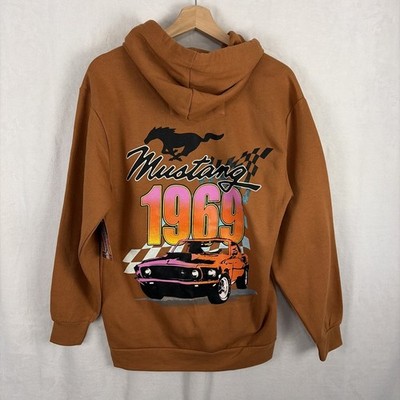 1969 Ford Mustang Roadtrip Burnt Orange Pullover Hoodie Size Small NWT