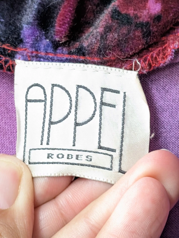 Abrigo de casa vintage de terciopelo elegante floral Appel 1/2 cremallera talla M/L Foto 4 de 4