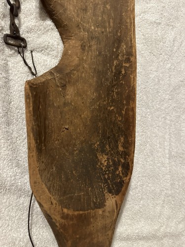 Antique Primitive Hand Carved Wood Water Bucket Carrier Neck Shoulder Yoke - Picture 5 of 14