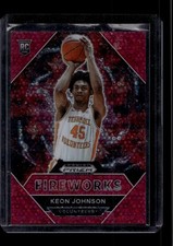 2021 Panini Prizm Draft Picks #5 Keon Johnson Fireworks Prizms Pink Cirlces #/20