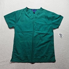 Option Solid Gree Unisex Scrub Top Shirt Short Sleeve Adult Size XS Extra Small