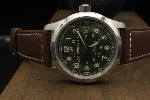 Hamilton Khaki Green Automatic Watch for Men | Vintage Swiss Made Military Watch