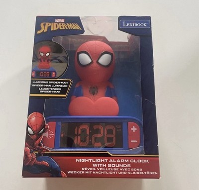 NIB Lexibook LUMINOUS SPIDERMAN SOUND NIGHTLIGHT ALARM CLOCK