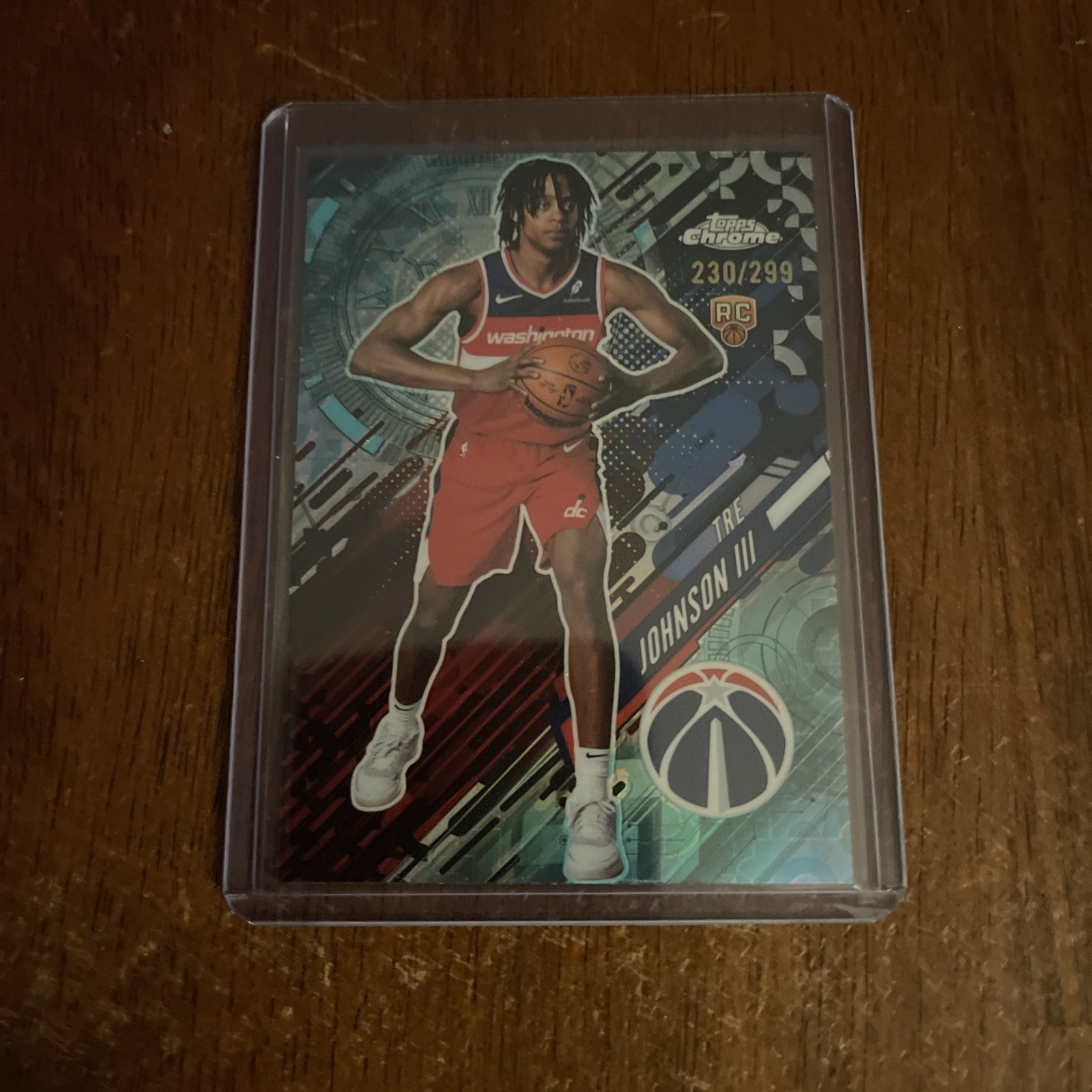 2025-26 Topps Chrome Tre Johnson RC Go Time Teal Refractor /299 Wizards