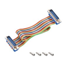 IDC Rainbow Wire Flat Ribbon Cable DB25 Male to DB25 Male, 2.54mm Pitch 11.8" L