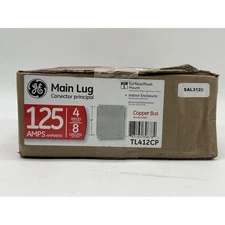 NEW GE TL412CP Electrical Enclosure 125 Amp 4 Space 8 Circuit Grey Main Lug
