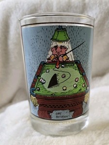 Vintage 1982 Arby's Collectors Series Glass POOL SHARK Gary Patterson Comic Art 