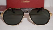 CARTIER Sunglasses Aviator Havana Gold Calfskin Green CT0241S 002 57 17 140